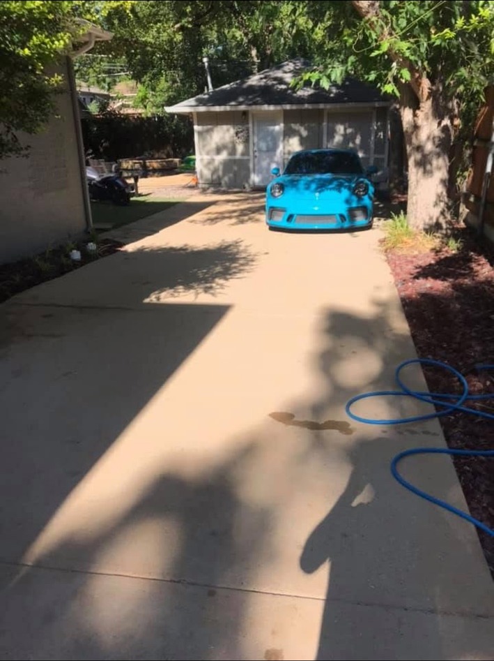 After driveway power washing in Dallas Texas