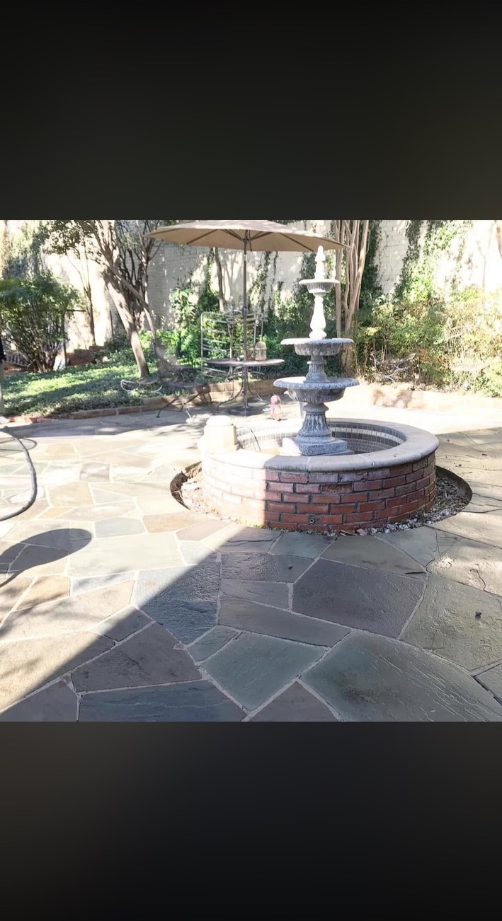 After patio and fountain cleaning in Dallas Texas