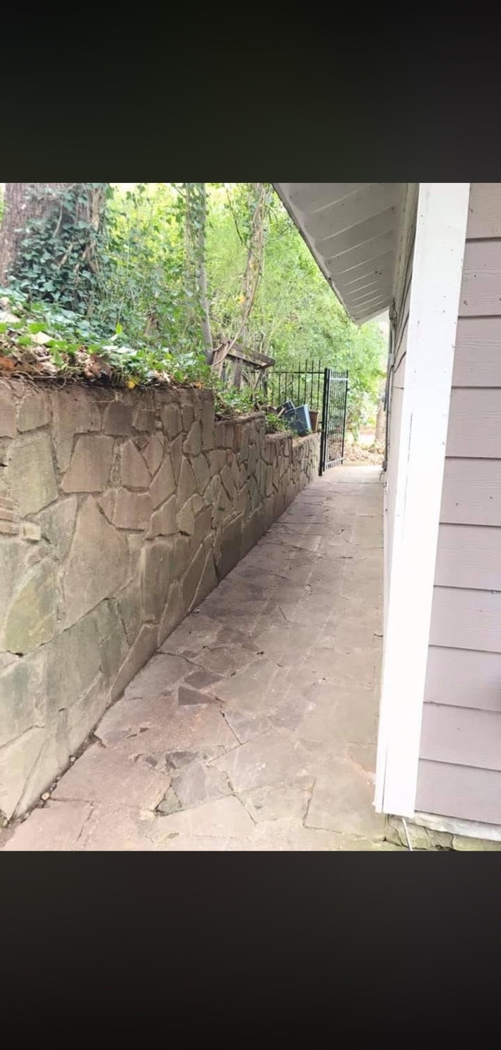 Before stone walkway cleaning in Dallas Texas