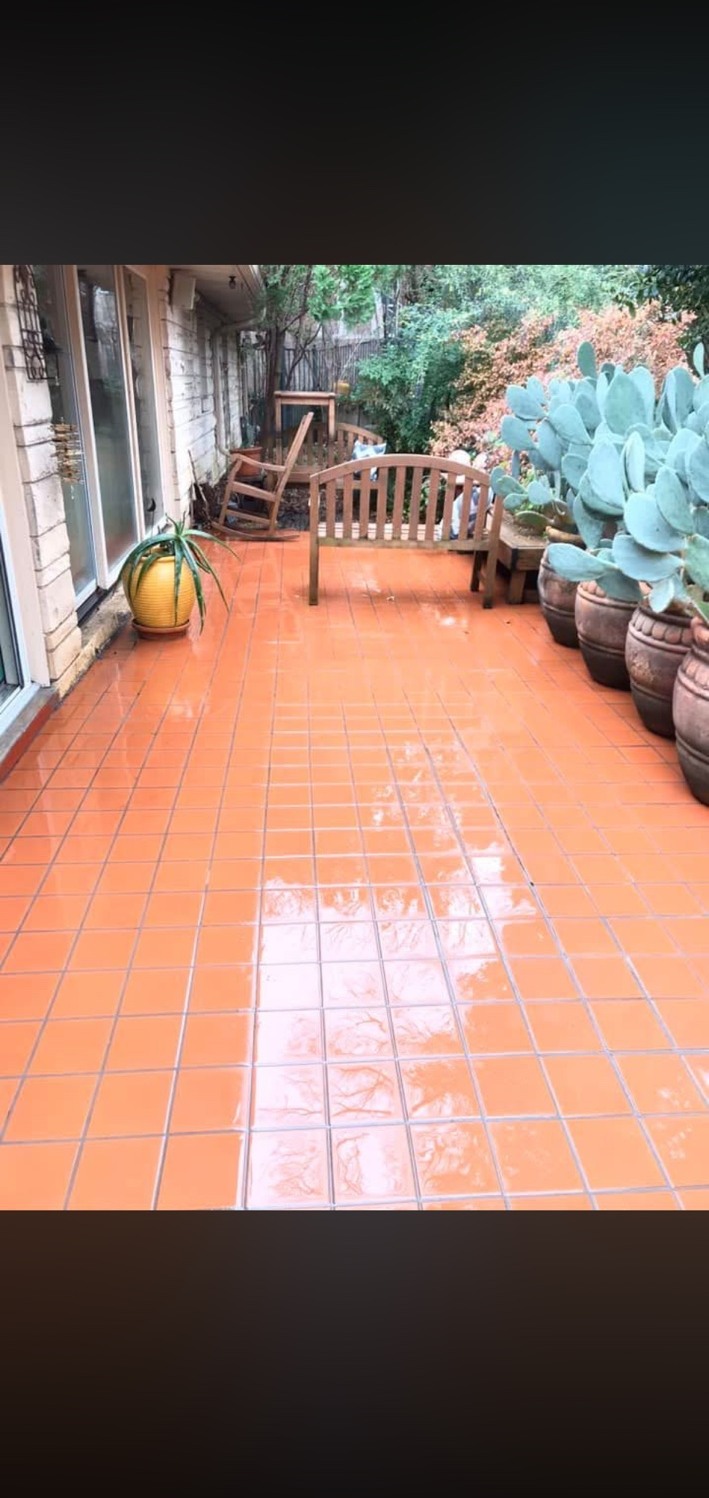 After tile patio cleaning in Dallas Texas
