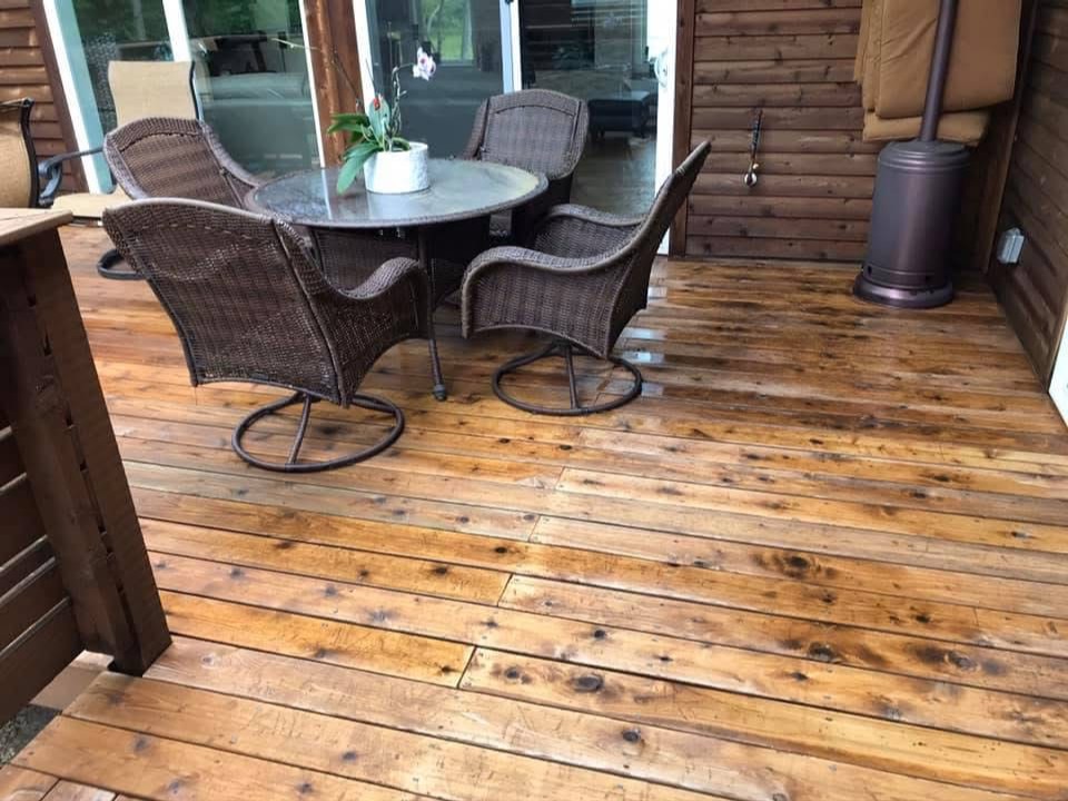 After wood deck cleaning in Dallas Texas